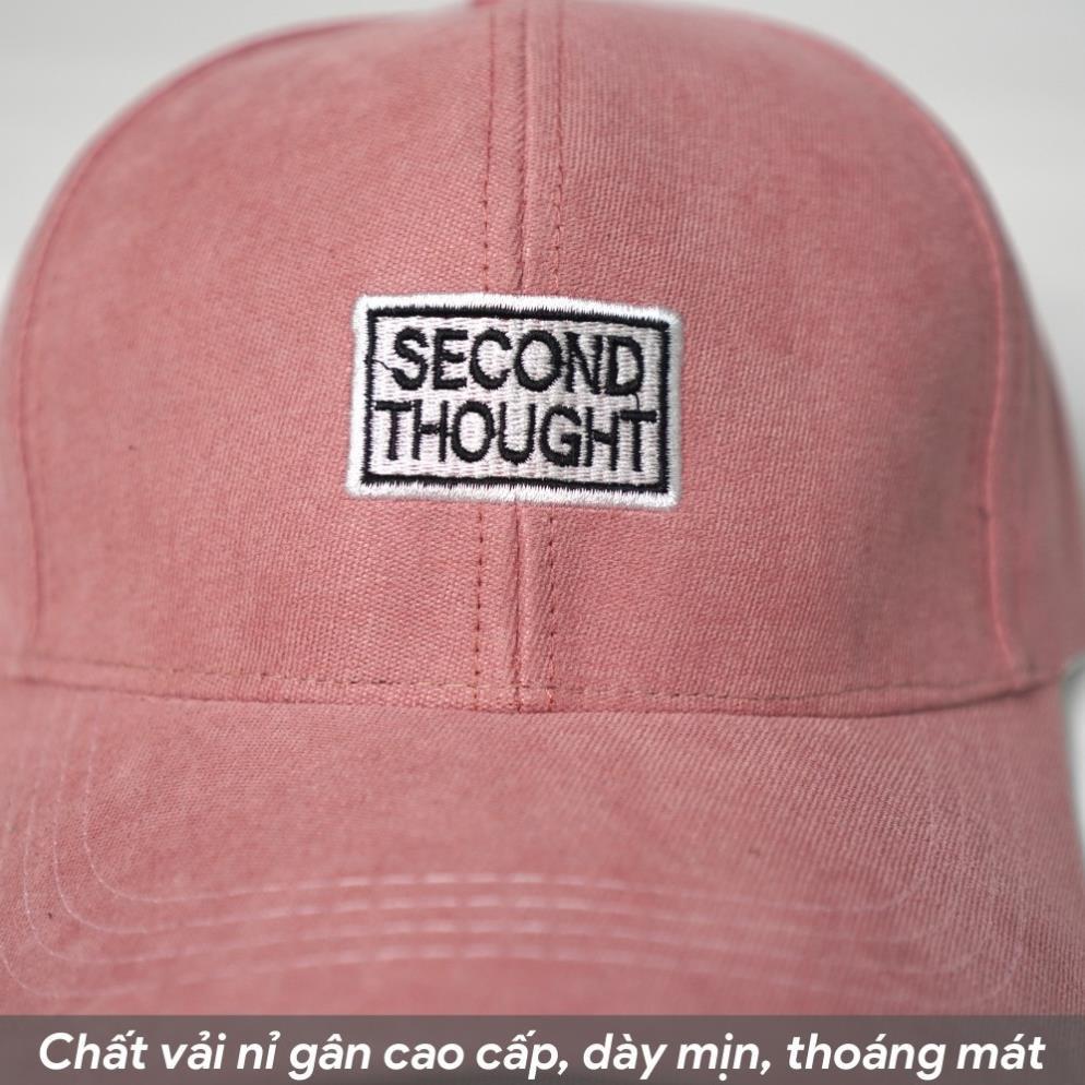 Mũ lưỡi trai Nón kết thêu chữ SECOND THOUGHT phong cách Ulzzang form unisex nam nữ