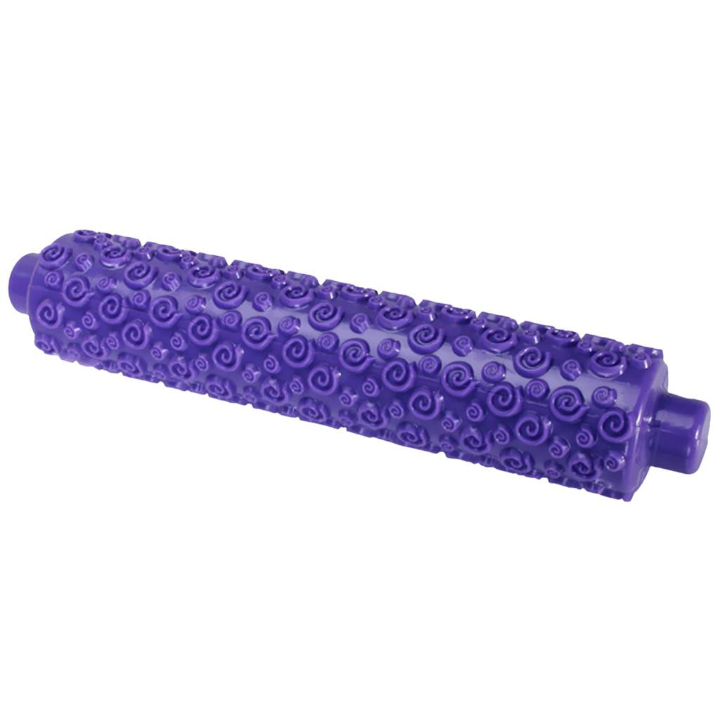 Spiral Pattern Plastic Fondant Roller Rolling Pin - Purple