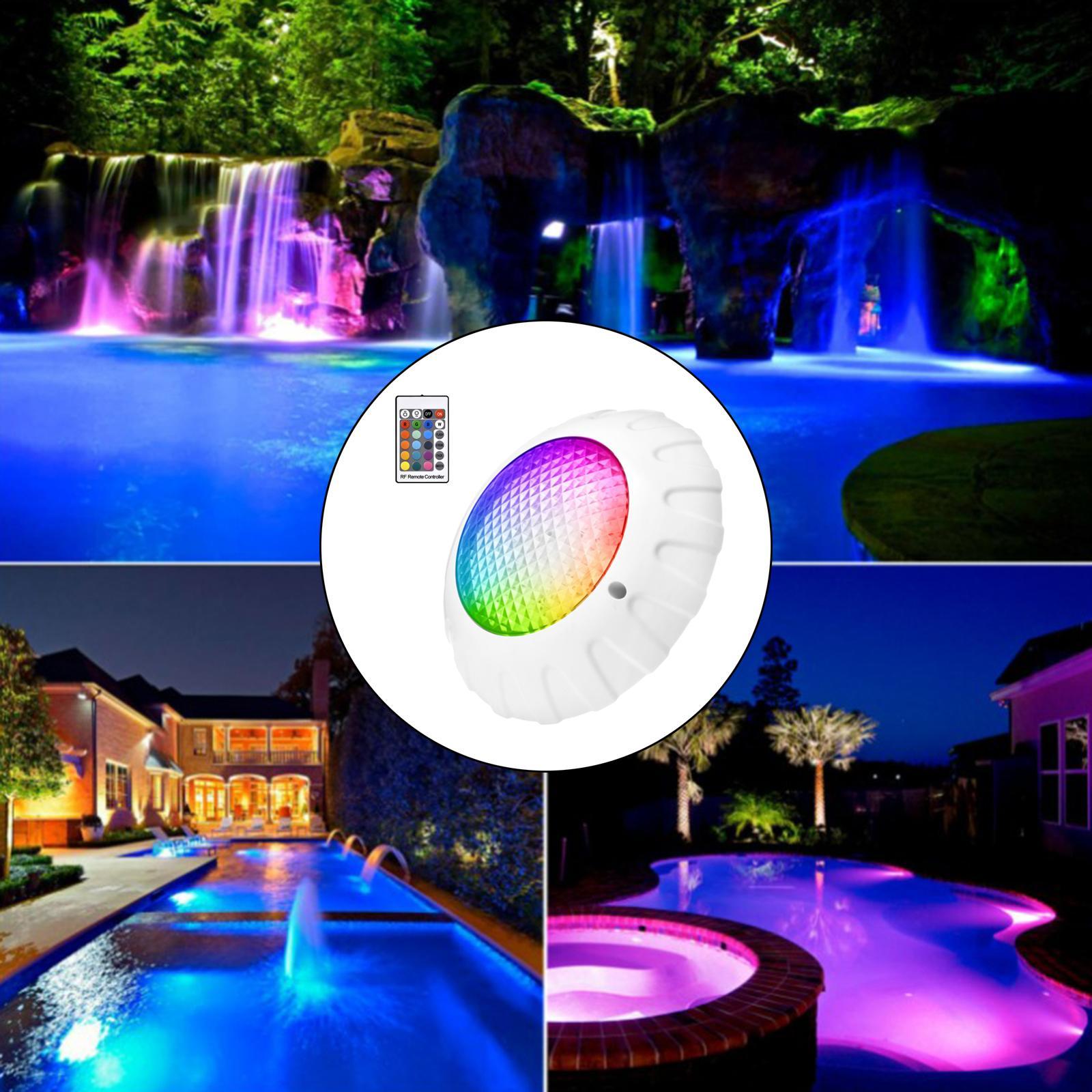 LED Pool Light ,Submersible Lights, Underwater Night Lamp Wall Mounted Waterproof Color Changing Bulb for Hot Tub Pond Inground Indoor Decor