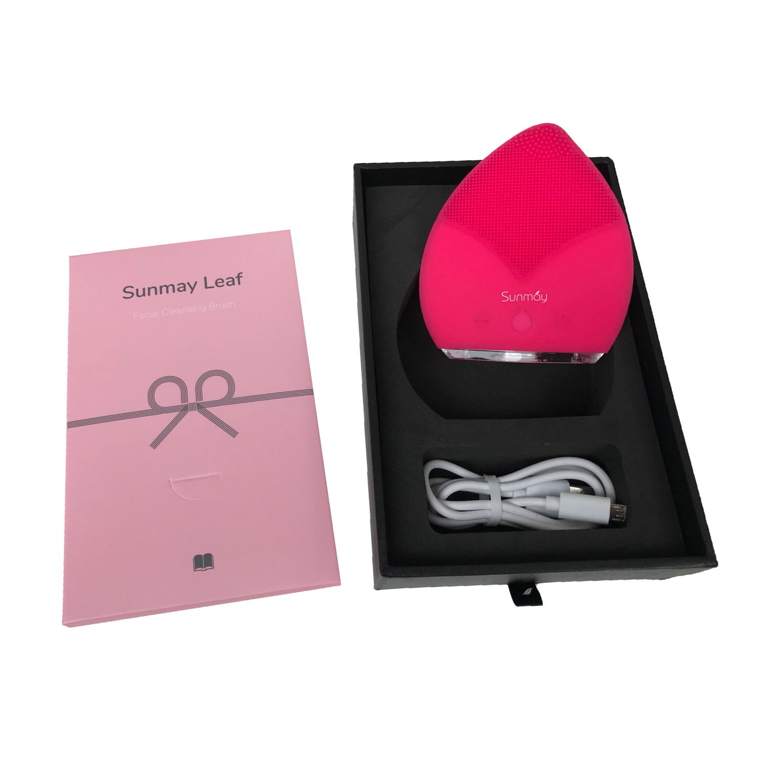 Máy rửa mặt Sunmay Luxury Leaf - Red Pink