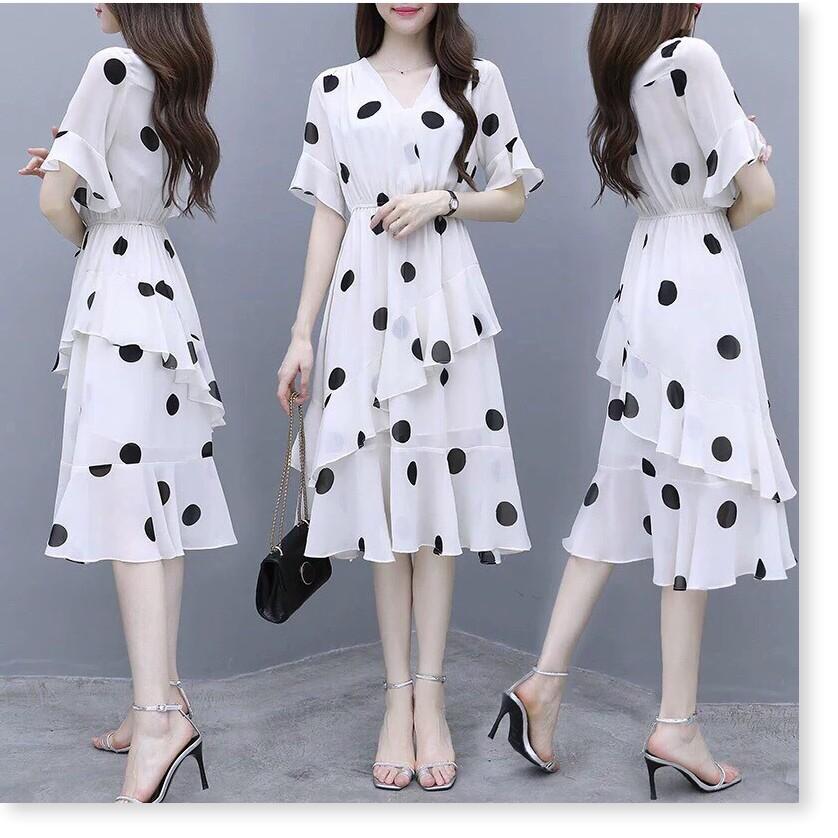 ĐẦM VOAN LỤA CHẤM BI