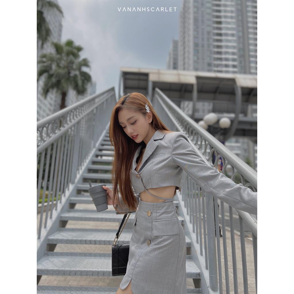 Set vest nữ VANANHSCARLET buộc dây thắt eo