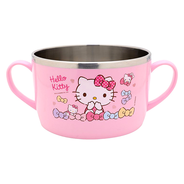 Bát Ăn Mì Cho Bé Bằng Thép Không Gỉ Hello Kitty LKT426 (17.5 x 12 x 7.5 cm) - Hồng