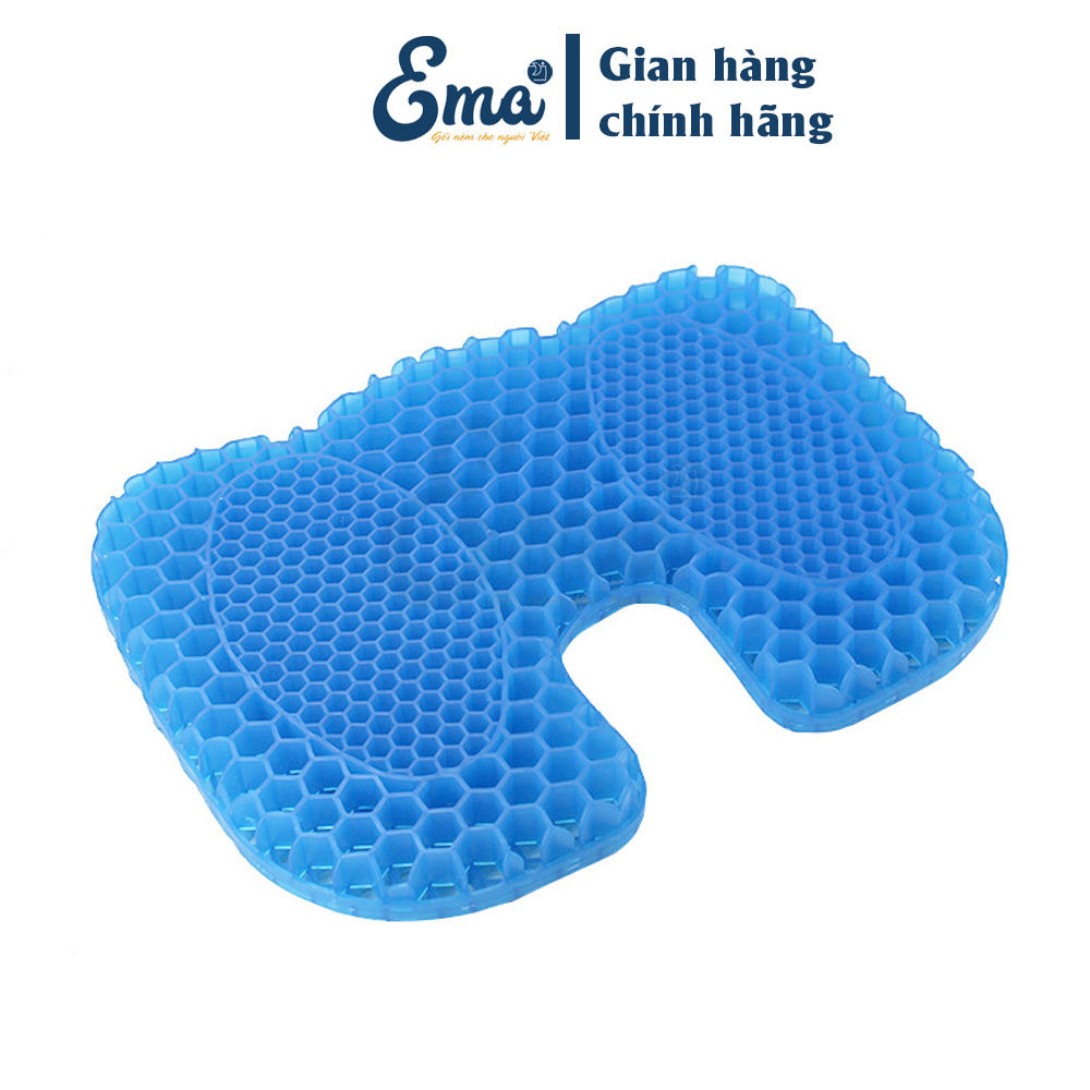 Đệm ngồi 3D Silicon EMA thế hệ 3 cao cấp - Cấu trúc tổ ong thông minh - Chống đau mỏi trĩ, xương cụt, thâm mông, xệ mông cho dân văn phòng, lái xe, sinh viên