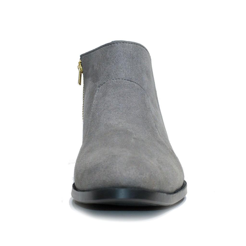 Giày Chelsea Boot Nam Cổ Khóa Rất Dễ Xỏ Da Búc Màu Xám Cực Đẹp - CB521-bucxamkhoa(VT)-Kèm Vòng tay Phong Thủy