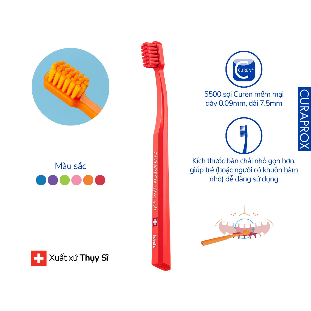 Bàn chải đánh răng trẻ em CS KIDS 5500 - Curaprox