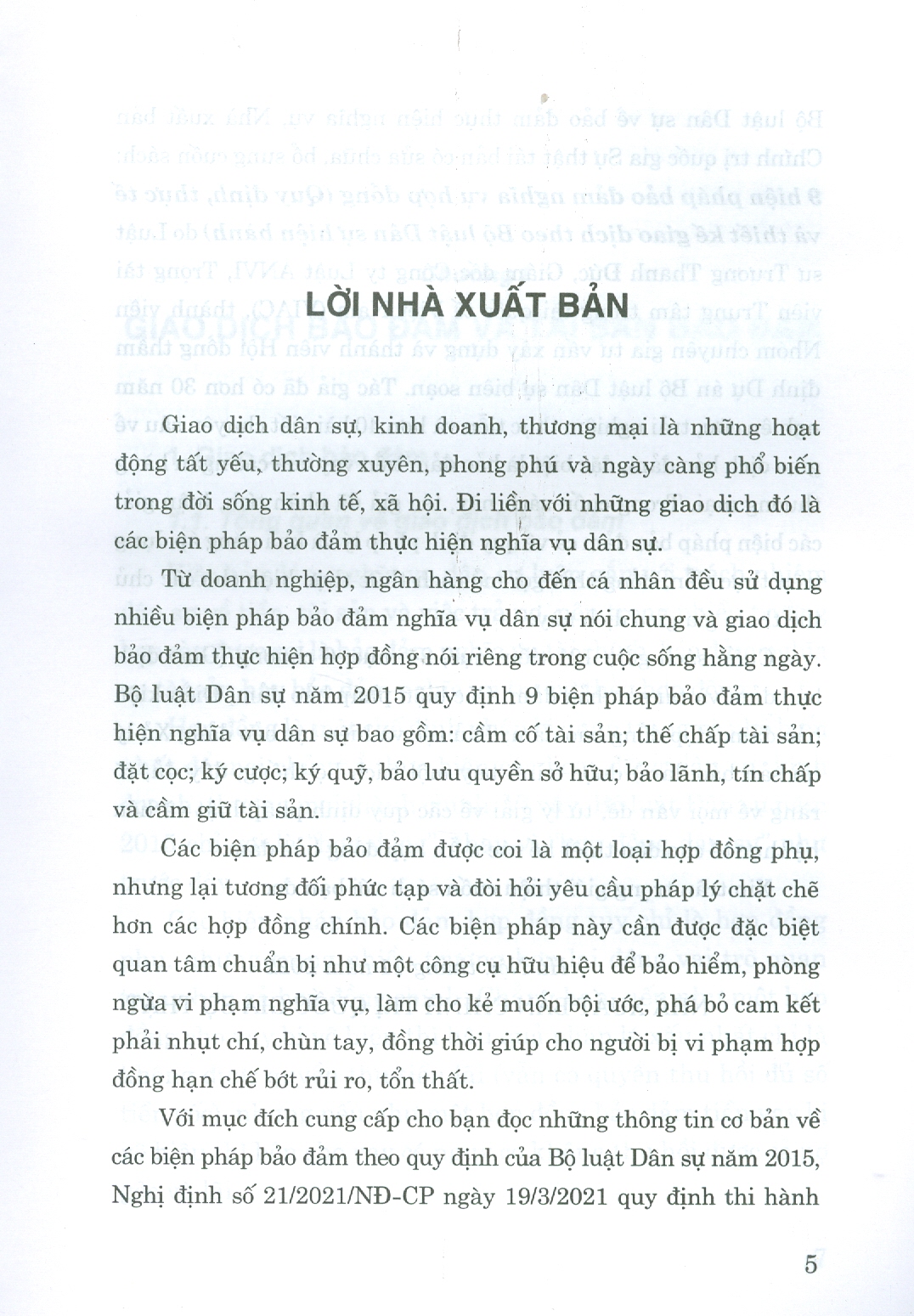 9 Biện Pháp Bảo Đảm Nghĩa Vụ Hợp Đồng (Quy định, thực tế và thiết kế giao dịch theo Bộ luật Dân sự (hiện hành)) (Tái bản lần thứ 4, có sữa chữa, bổ sung)