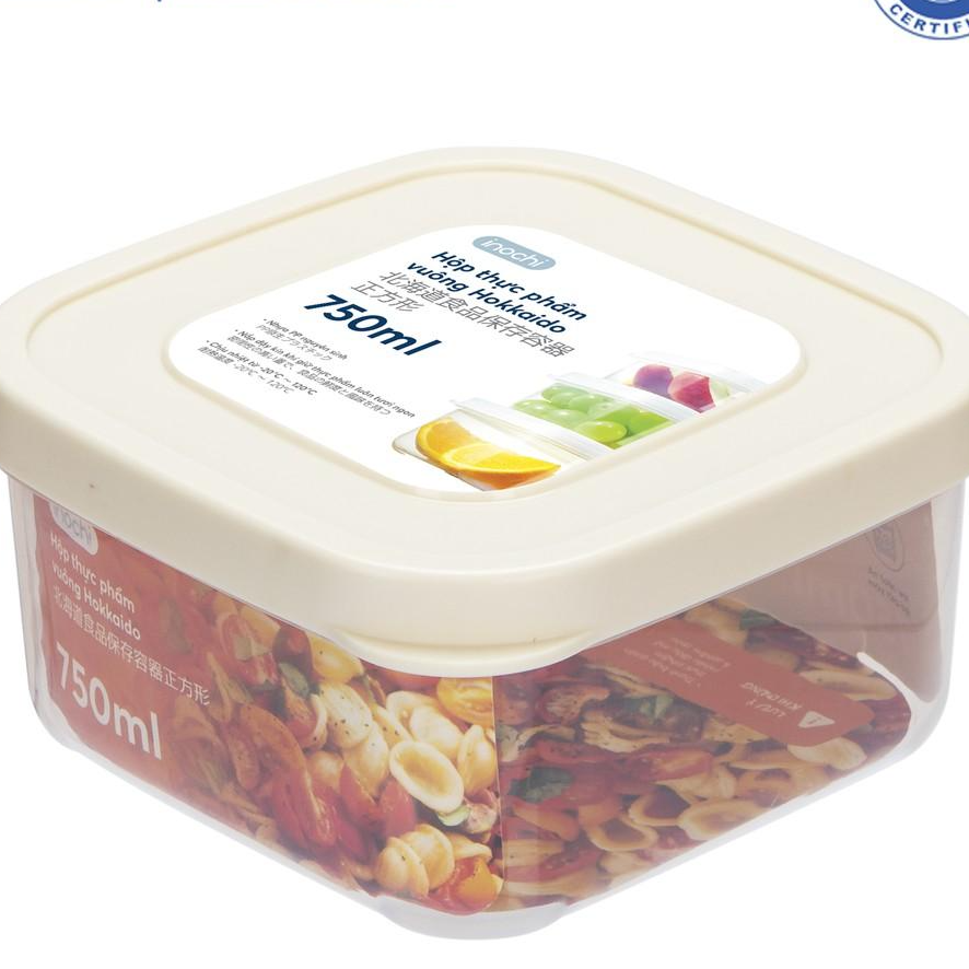 Hộp Nhựa Đựng Thực Phẩm vuông Thức Ăn Hokkaido INOCHI Nhựa Cao Cấp Trong Suốt Bền Chịu Nhiệt Cao 750-1500-2500