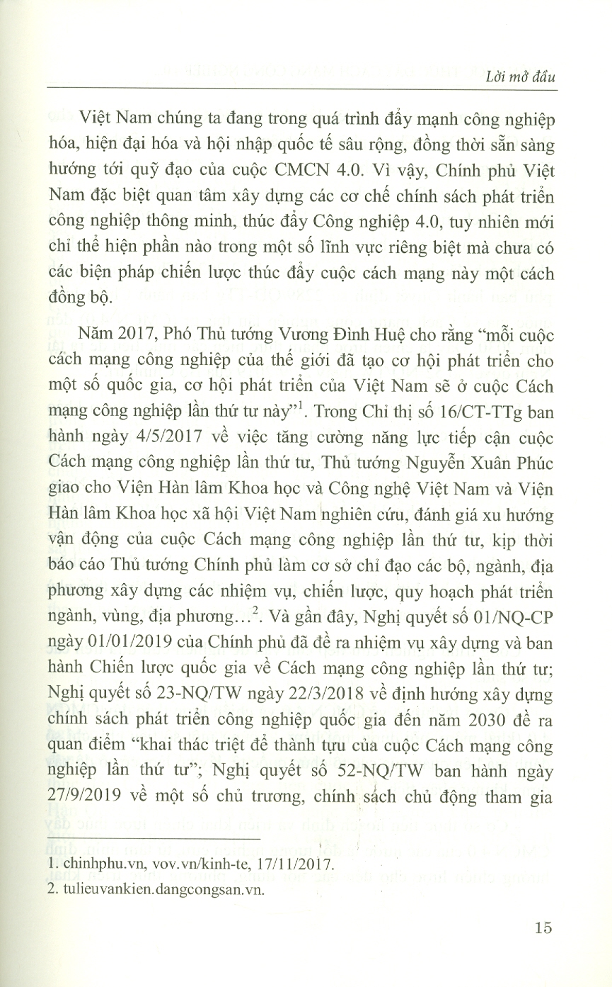 Chiến Lược Thúc Đẩy Cách Mạng Công Nghiệp 4.0 Ở Nhật Bản, Hàn Quốc, Đài Loan - Hàm Ý Chính Sách Cho Việt Nam (Sách chuyên khảo)