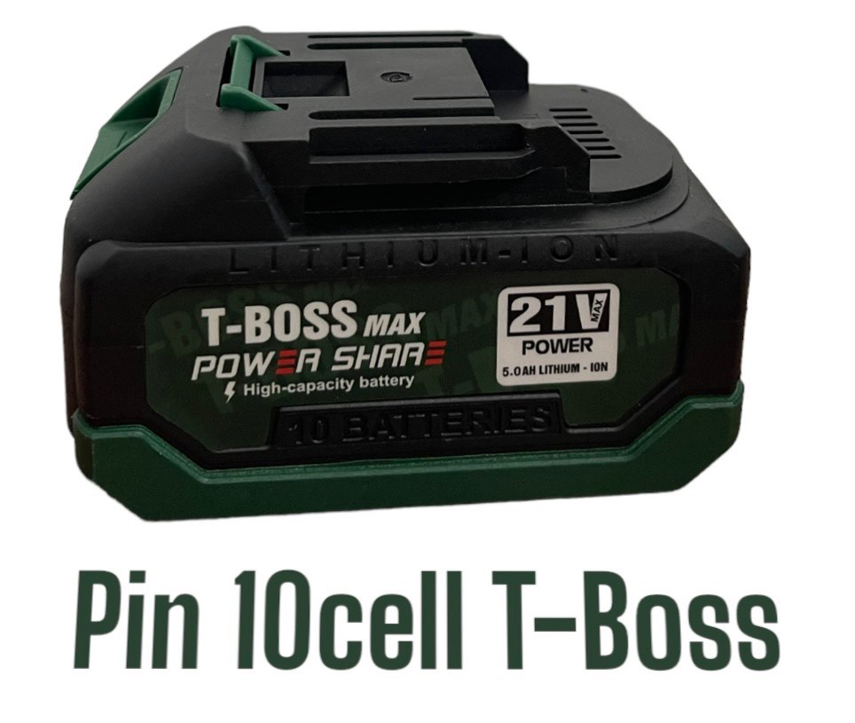 pin khoan siết ốc 10cell t-boss chân pin phổ thông