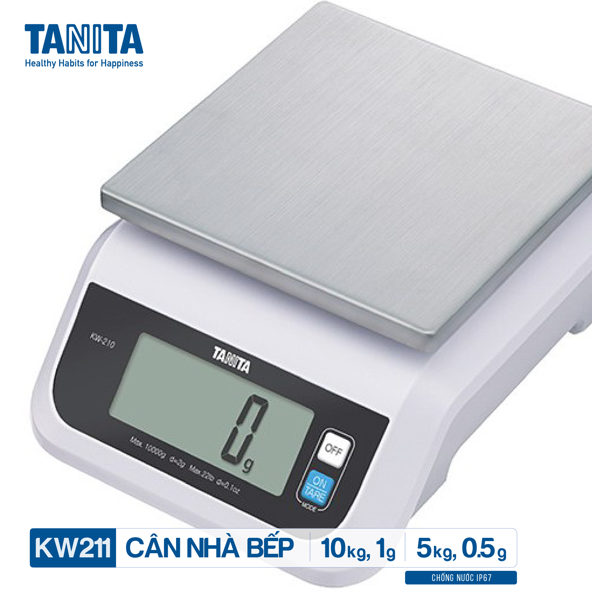 Cân tiểu ly điện tử nhà bếp chống nước IP67 TANITA KW211,Chính hãng nhật bản có trừ bì,bền đẹp,chính xác,sử dụng làm bánh,cân tổ yến,cân hải sản và y học,tặng kèm pin