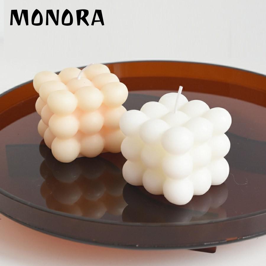Nến thư giãn hình khối Rubik MONORA C1 trang trí không khói sáp decor phụ kiện trang trí phòng - candle decor