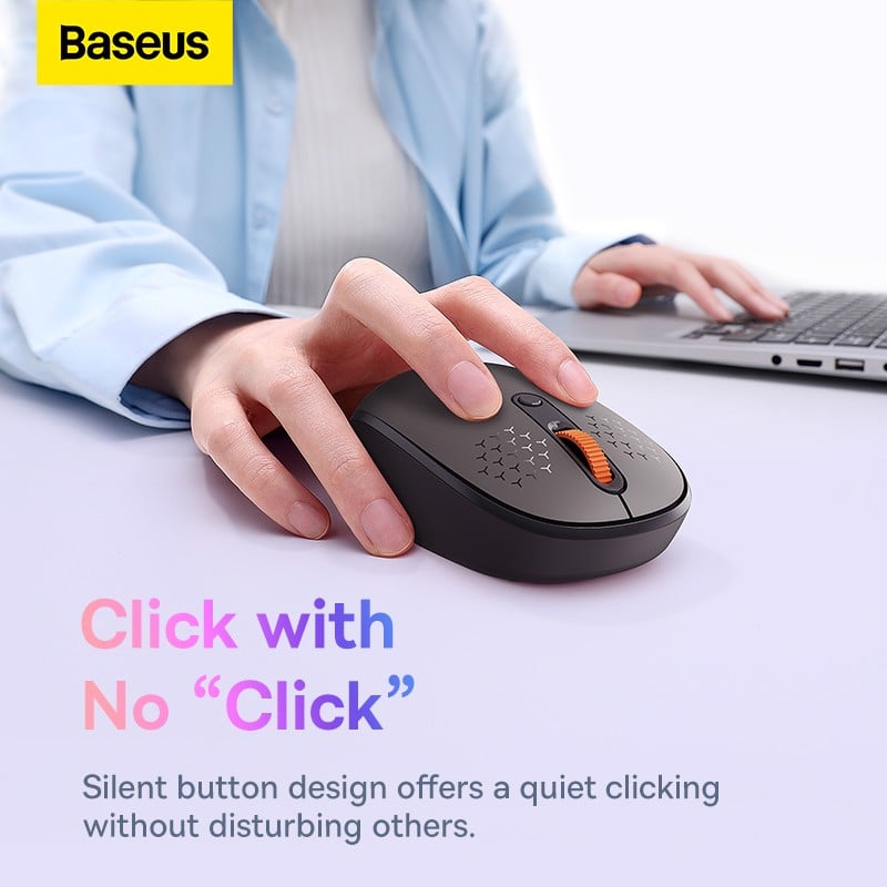 Chuột không dây Baseus F01B Tri-Mode Wireless Mouse  Bluetooth &amp; 2.4GHz- hàng chính hãng