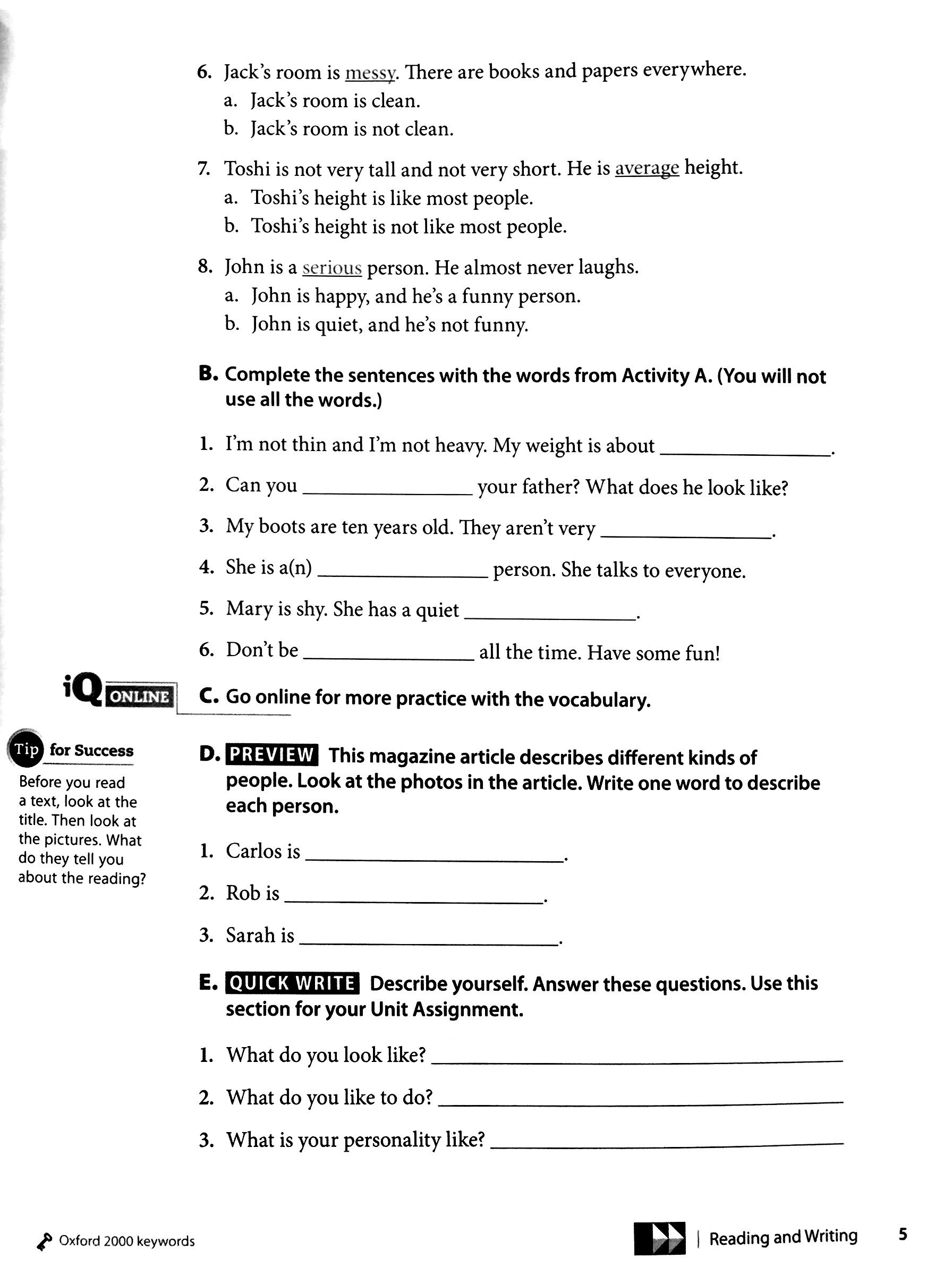 Q Skills for Success: Intro Level: Reading & Writing Student Book with IQ Online