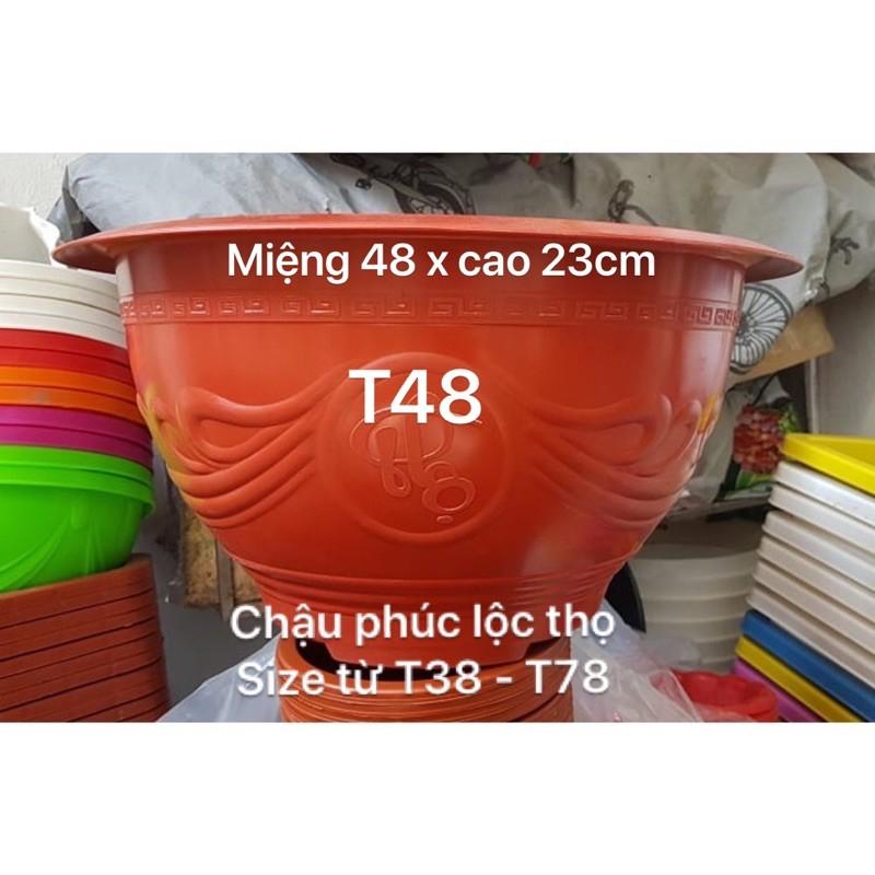 Chậu nhựa tròn T48 đỏ gạch