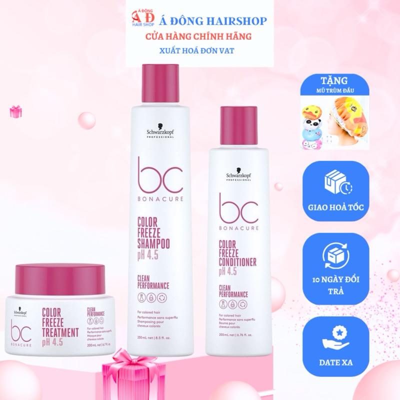 [+Tặng mũ trùm] DẦU GỘI - XÃ - DẦU HẤP DƯỠNG MÀU SCHWARZKOPF BC COLOR FREEZE ĐỨC
