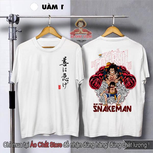 Áo Thun LUFFY SNAKE MAN GEAR 4 Cực Chất Áo Phông One Piece Mũ Rơm Luffy Đẹp Tshirt OP181