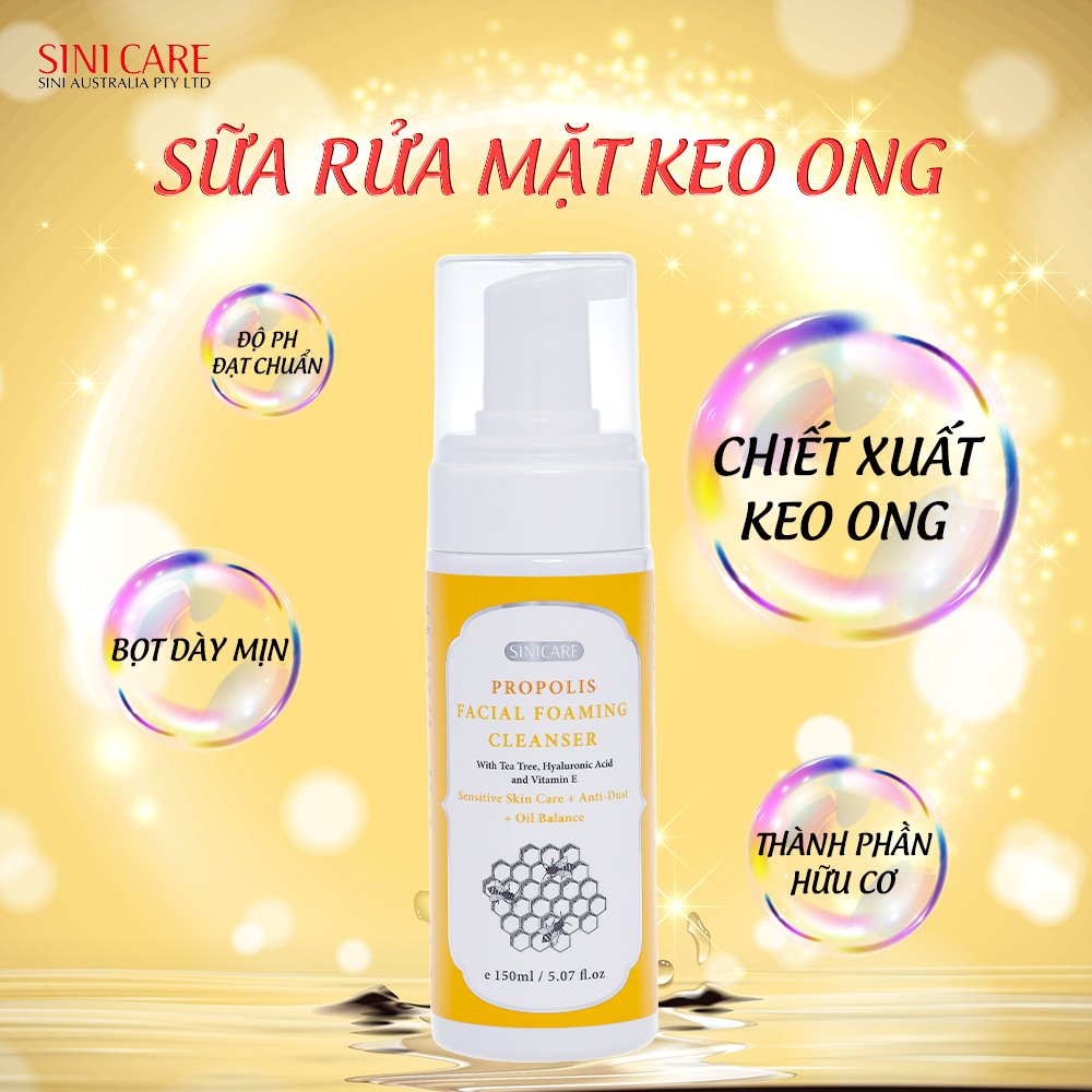 Sữa rửa mặt keo ong Sinicare Propolis Facial Foaming Cleanser 150ml