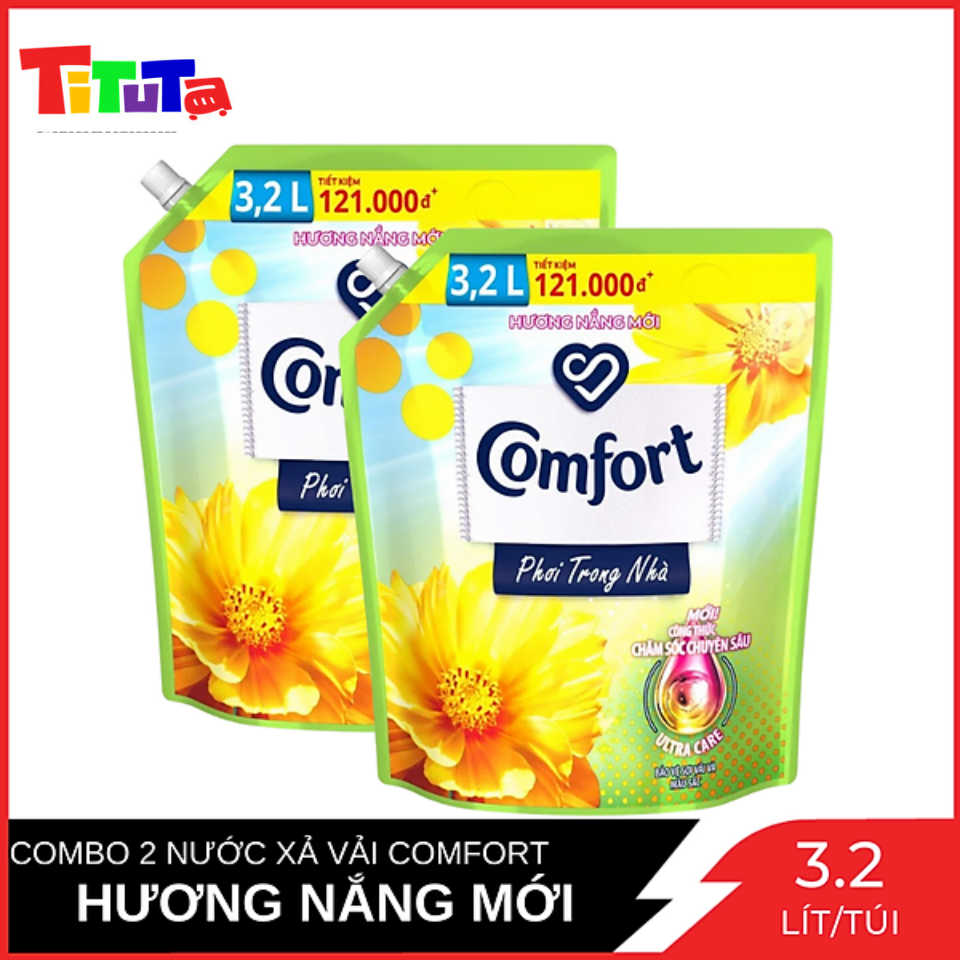 Combo 2 Túi Nước Xả Vải Comfort Hương Nắng Mới Túi 3.2L X2