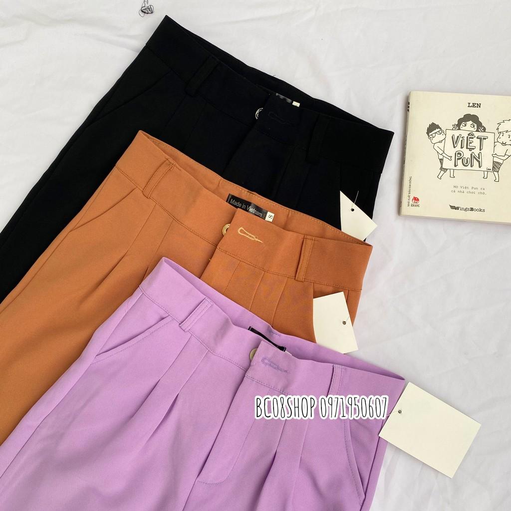 Quần Tây Ống Suông lưng cao kéo khóa xếp 2ly trước hàng cao cấp có size - 1hit_unisex