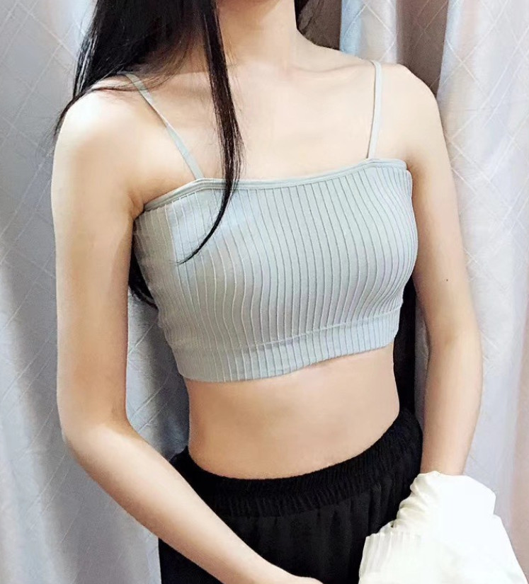 Áo Bra Croptop Hai Dây Với Đệm Ngực Gợi Cảm Dành Cho Nữ