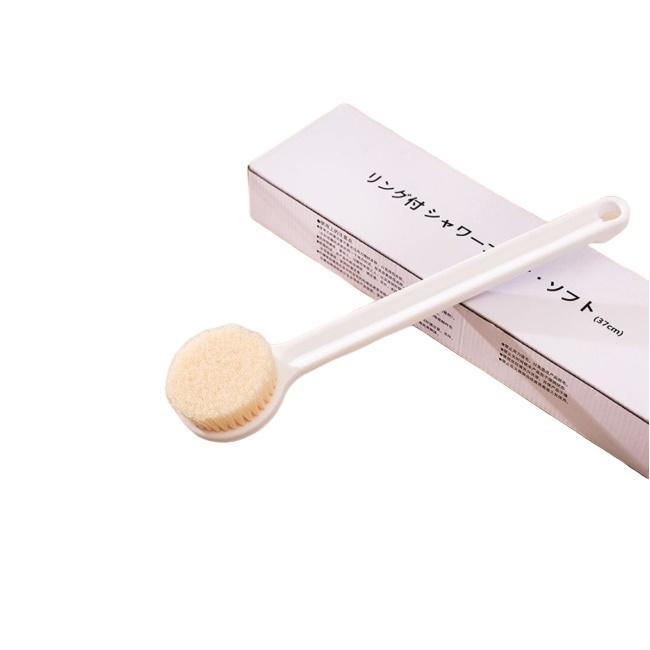 Bàn chải chà lưng, massage toàn thân cán dài Shower Brush, có móc treo - Màu trắng - GDHN Loại Tốt