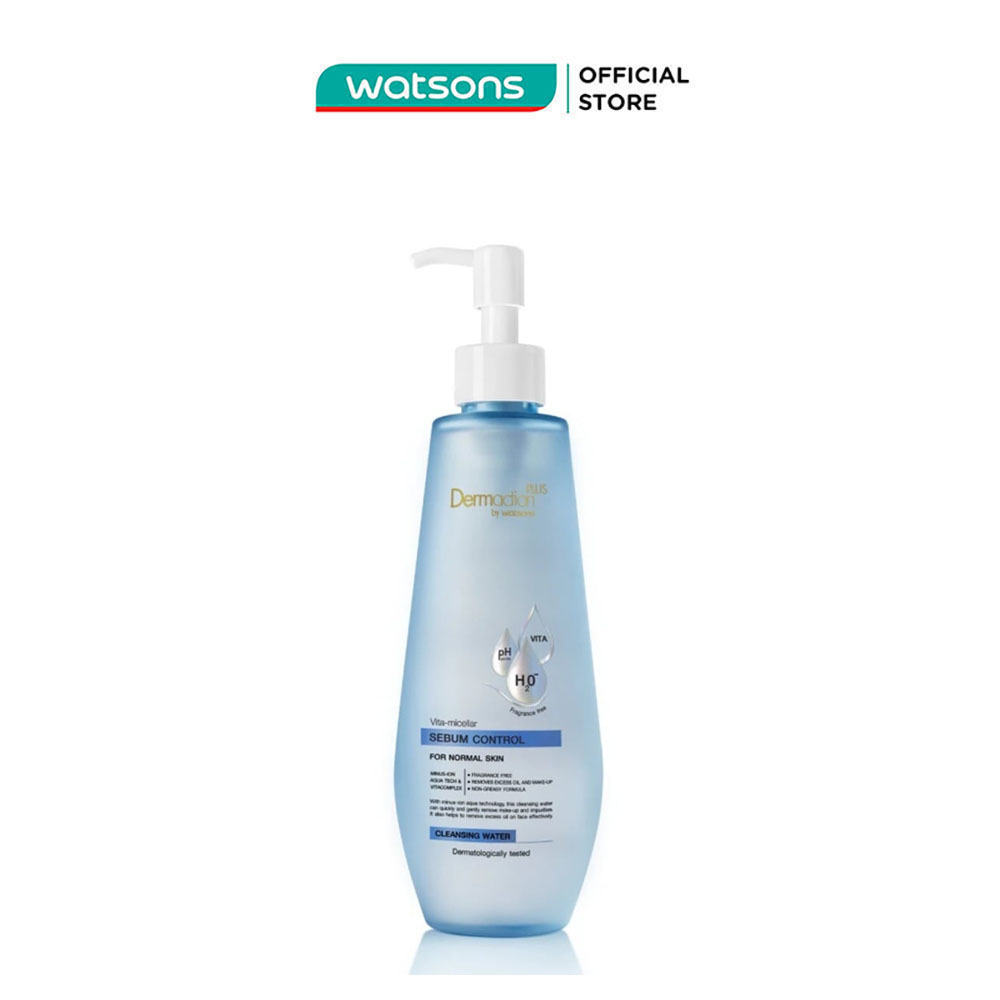Nước Tẩy Trang Dermaction Plus By Watsons Vita-Micellar Sebum Control Cleansing Water 250ml