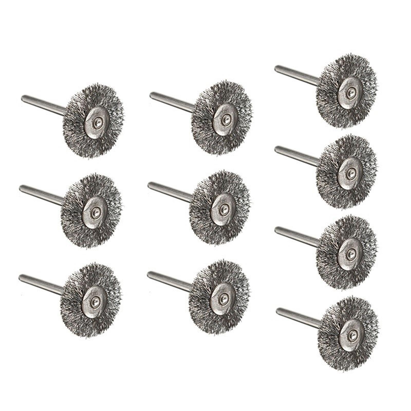 10Pcs 2.2cm Steel wire Brush Metal Derusting Brush Accessory