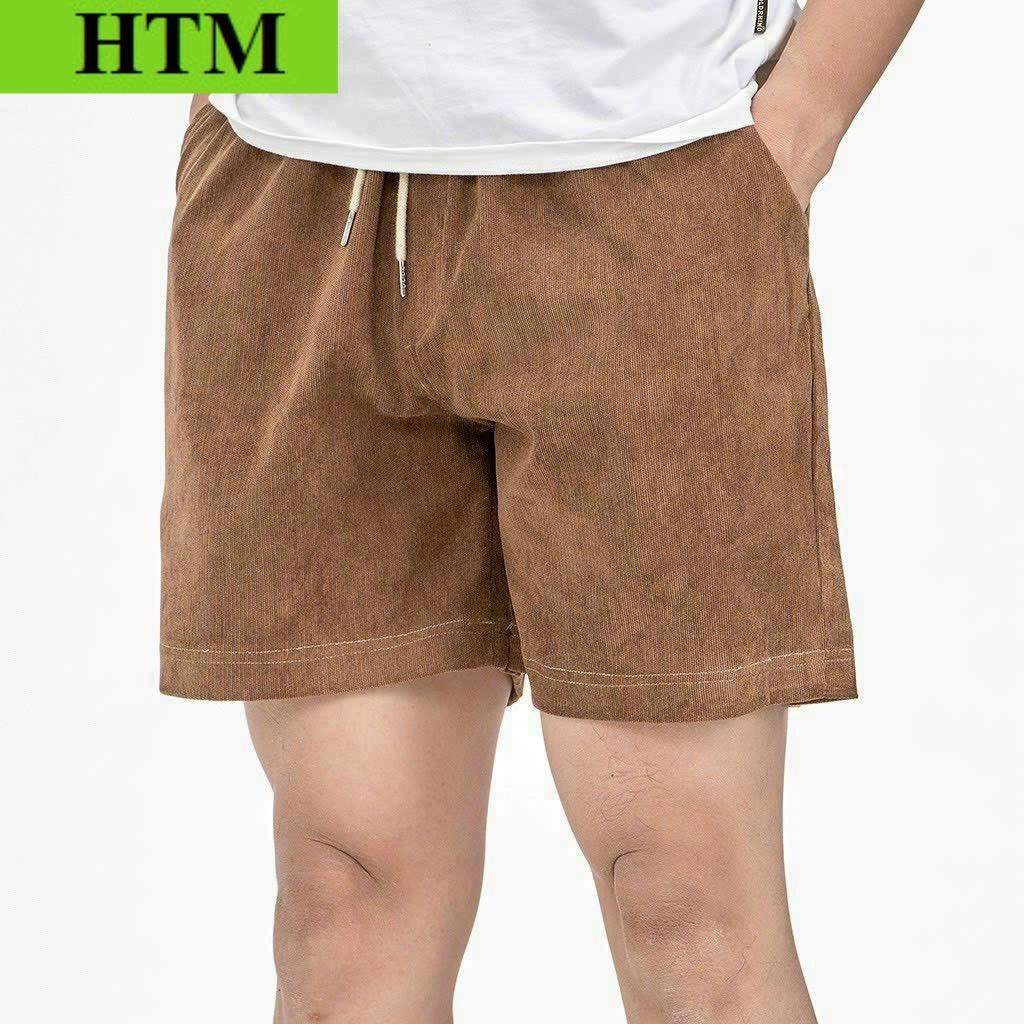 Quần Short Nam Ngắn Mặc Mát Mẻ Phối Theo Phong Cách Mẫu Mới Chất Liệu Vải Nhung Siêu Đẹp Hàng Hot Trend HTM FASHION