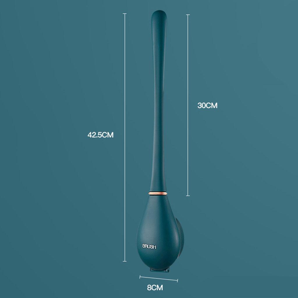 Silicone Toilet Brush with Holder Wall Mounted Cleaning Bathroom Brushes Set