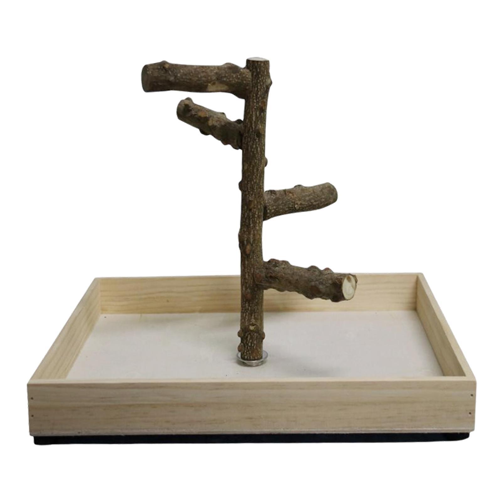 Pack of 2 Bird Perch Bird Training Stand Platform Playground Wooden Branches