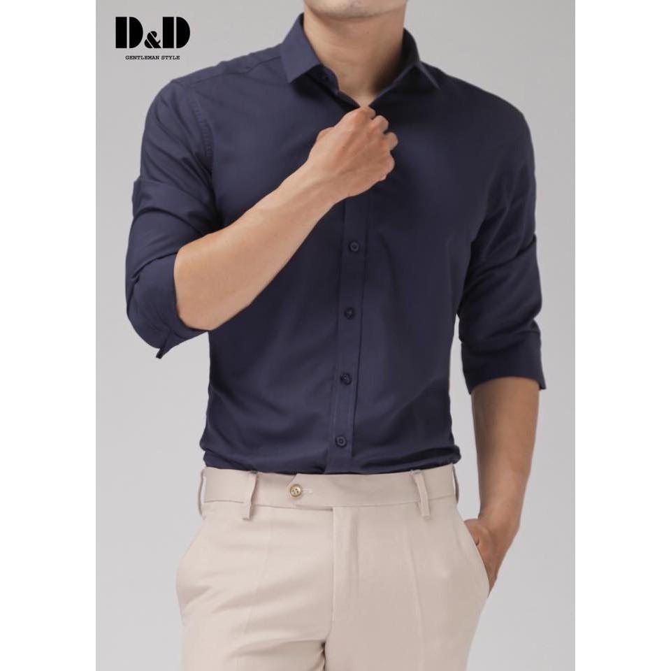 ÁO SƠ MI NAM DÀI TAY THỜI TRANG CAO CẤP AKHOI877+ TẶNG KÈM ÁO THUN TRƠN