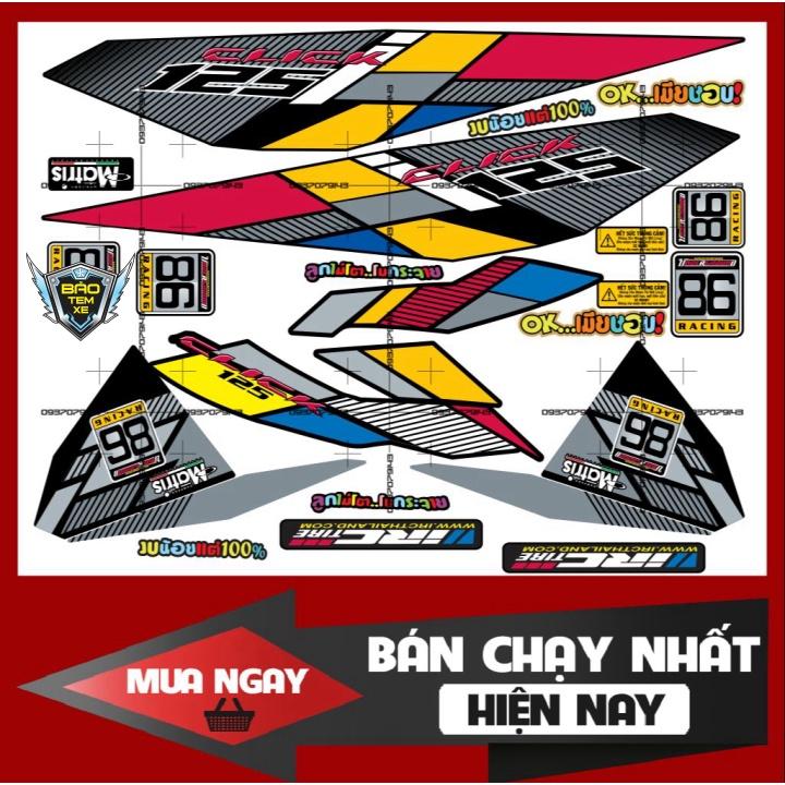Tem rời dán xe Click 125 2017 dán xe đen - Bi Decal