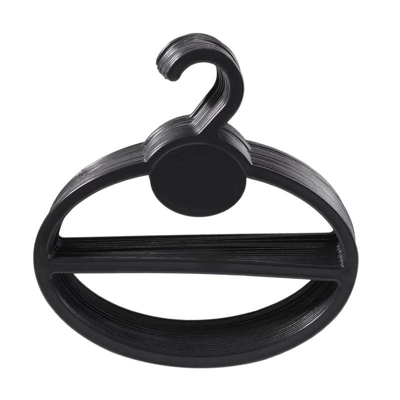 1 Móc Treo Khăn Choàng Hình Oval Bằng Nhựa Trong Suốt Màu Đen