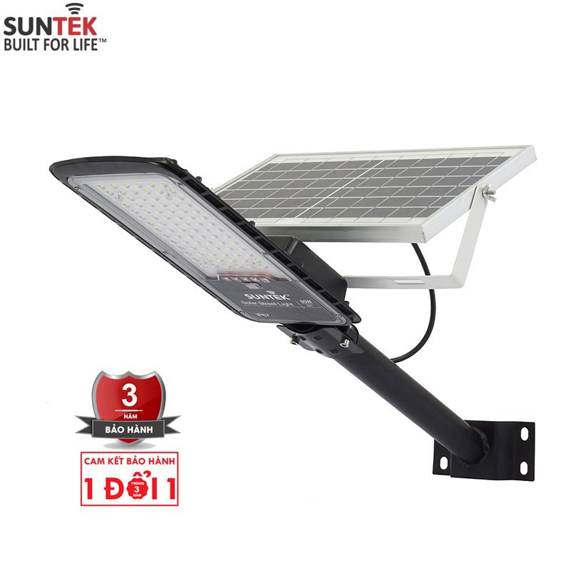 Đèn Đường Năng Lượng Mặt Trời SUNTEK LED Solar Street Light S1 80W - Chiếu sáng 30 giờ liên tục | Tuổi thọ 7-8 năm | Chống Nước/Bụi/Sét | Tự động Bật/Tắt | Điều khiển Từ xa - Hàng Chính Hãng - Bảo hành 3 năm 1 đổi 1