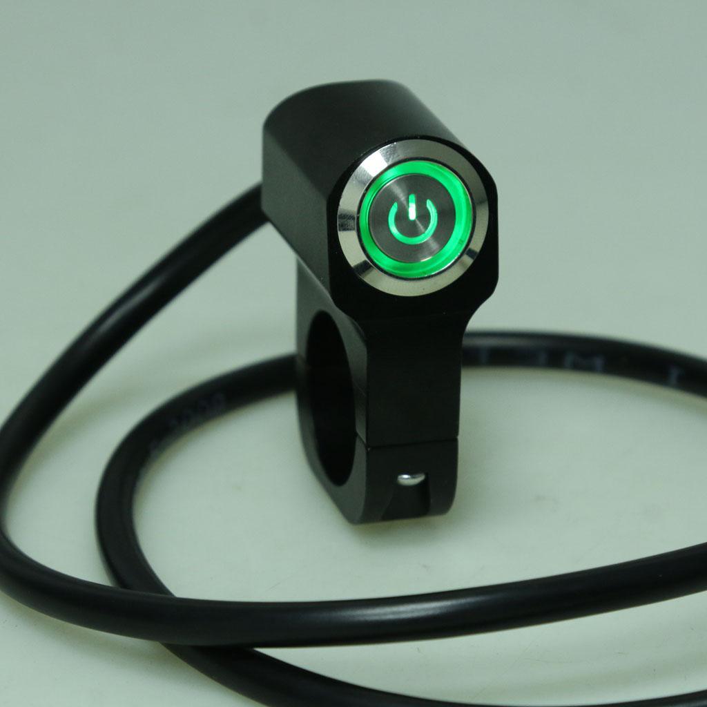 Handlebar Headlight on/OFF Aluminum Alloy Push Button Switch Blue & Green