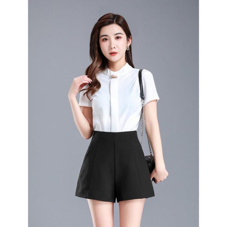 Quần short nữ cạp cao chất tuyết mưa Hana Boutique thoáng mát - QS005