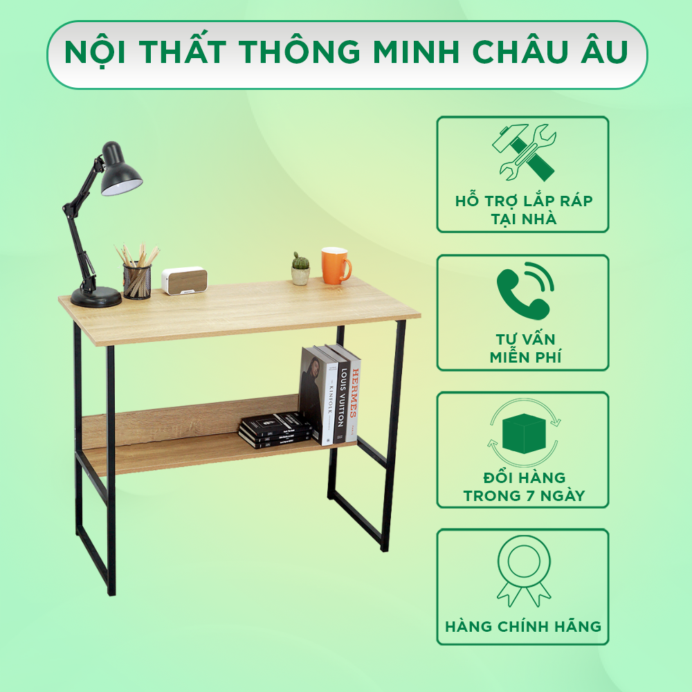 Bàn làm việc Nano IGA - GM17 - Bàn học tích hợp giá để sách