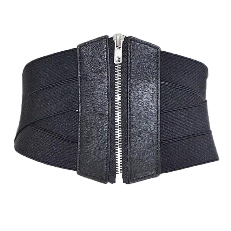 Đen Cao Cấp Lưng Thun Nữ Dây Nữ Trang Trí Đầm Ôm Rộng Thắt Lưng Nữ Dây Dán Trang Trí Dây Chéo