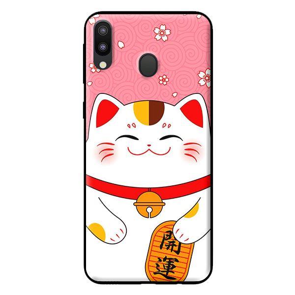 Ốp in cho Samsung Galaxy M20 Mèo Nền Hồng - Hàng chính hãng