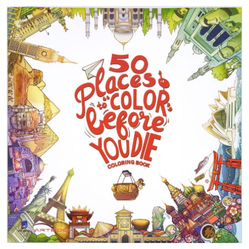 50 Places to Color before You die Coloring book - Sách tô màu