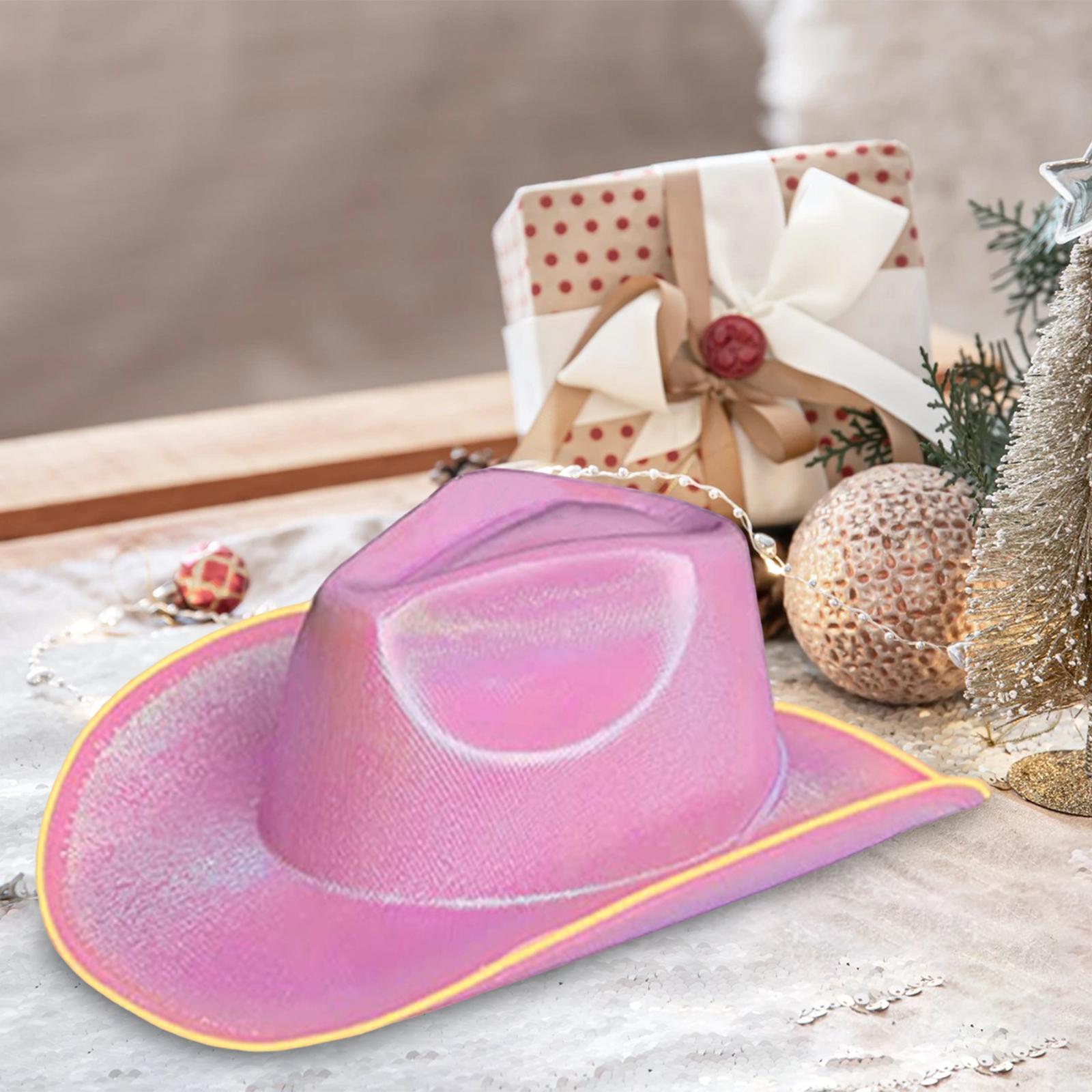 LED Cowboy Hat, Light up Cowboy Hat, Headwear Fancy Dress Headgear Cowgirl Hat Western Hat for Role Play Engagement Halloween Music Festival