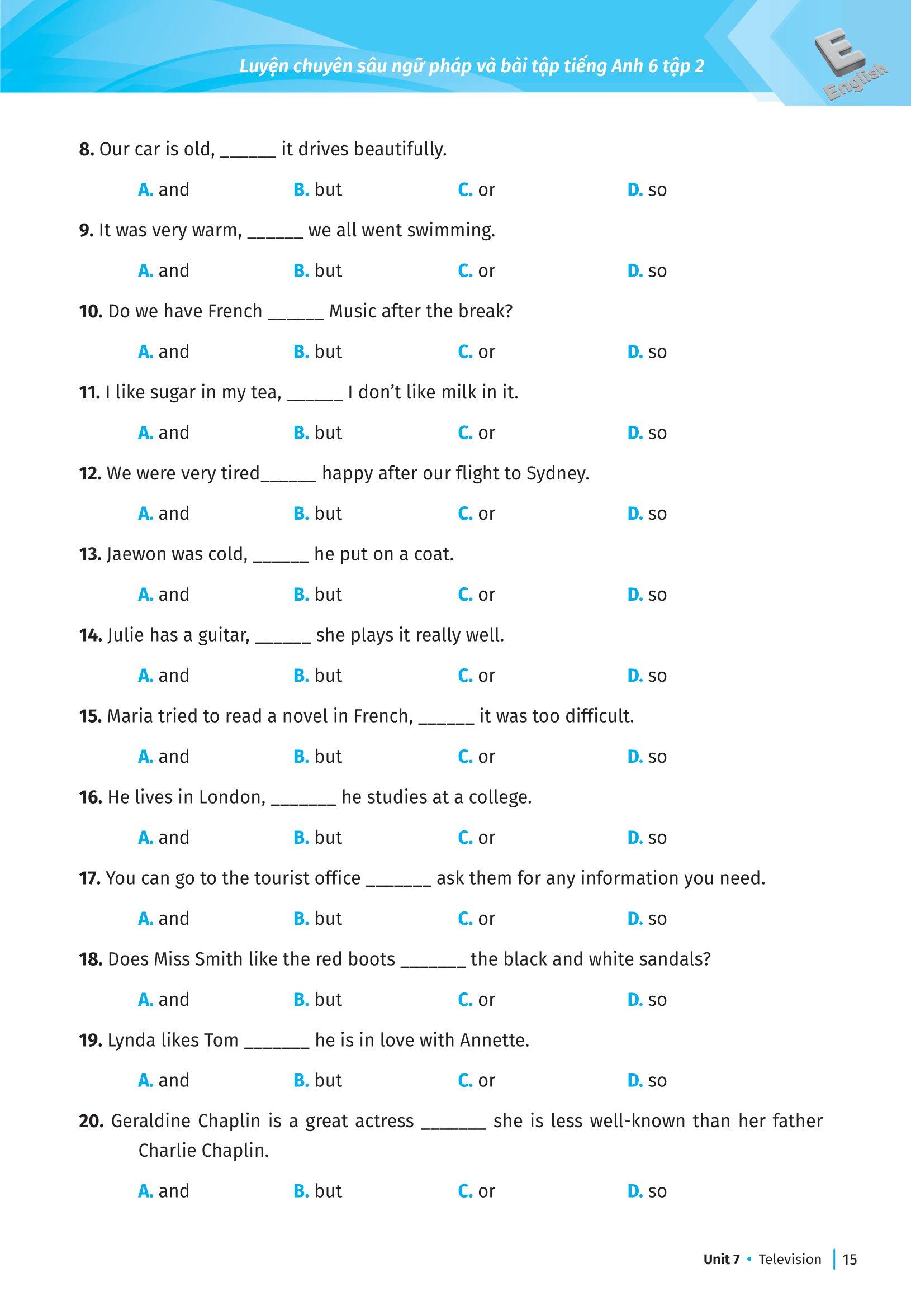 Luyện Chuyên Sâu Ngữ Pháp Và Bài Tập Tiếng Anh 6 - Tập 2 (Theo Chương Trình Global Success)