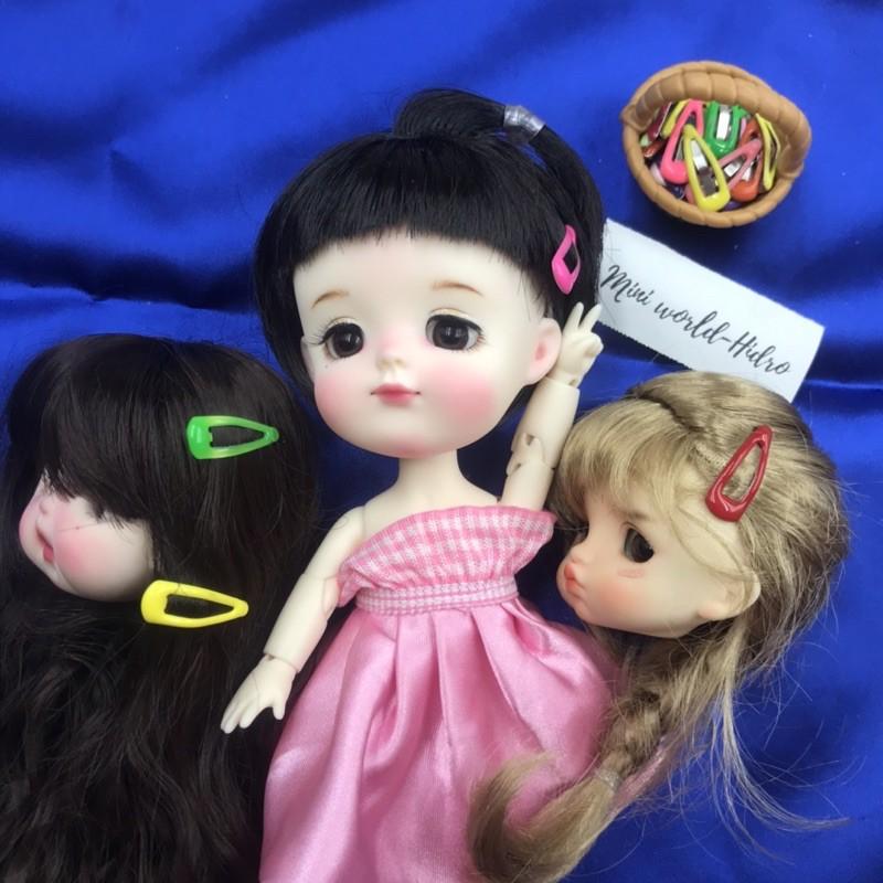Combo Kẹp tóc mái nhỏ mini tí hon danh cho búp bê BJD trang trí nhà búp bê.
