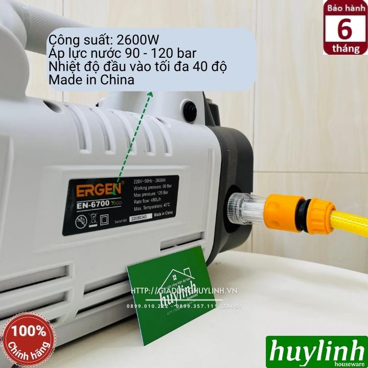 Máy xịt rửa xe Ergen EN-6700 Eco - Công suất 2600W - Áp lực 120 bar - Motor cảm ứng từ lõi đồng - Hàng chính hãng