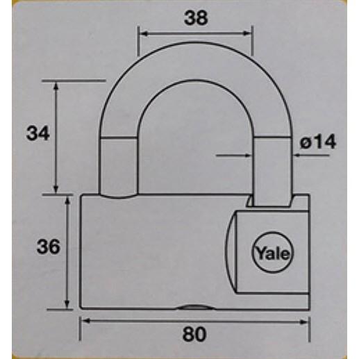 Ổ khóa Yale YE2/80/138/1 thân đồng rộng 80mm - MSOFT