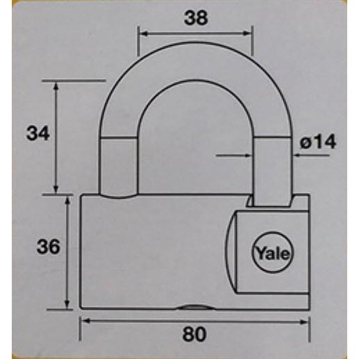 Ổ khóa Yale YE2/80/138/1 thân đồng rộng 80mm - MSOFT