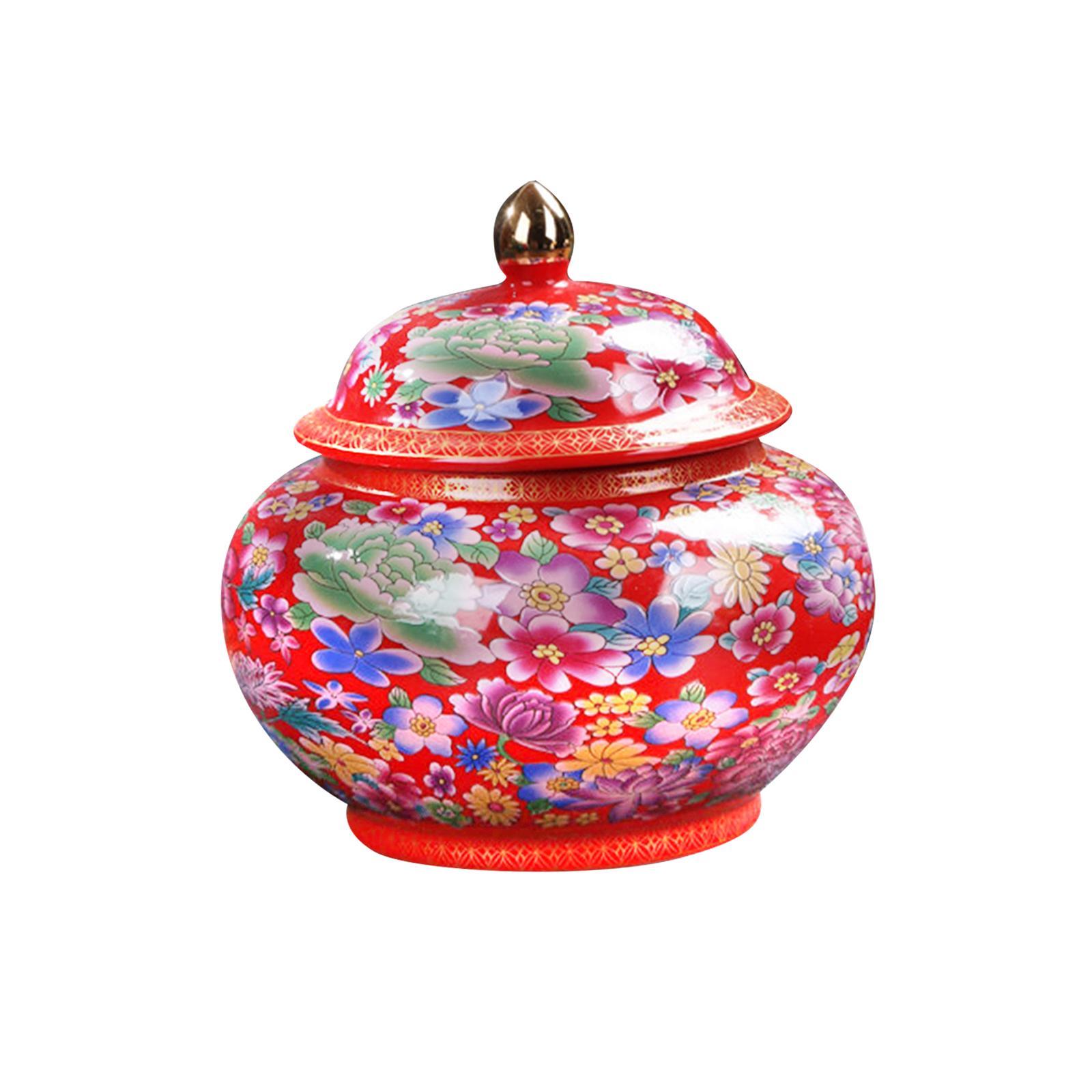 Ceramic Colour Enamel Tea Storage Jar 800ml Traditional for Coffee Condiment