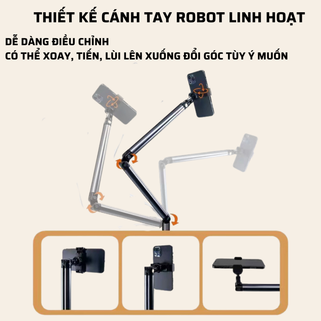 Giá đỡ điện thoại đa năng xoay đa góc L01 - Tripod điện thoại quay video, chụp ảnh, livestream hợp kim nhôm chắc chắn - Hàng chính hãng