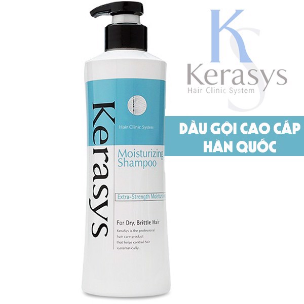 Bộ dầu gội/xả Kerasys Moisture cân bằng độ ẩm cho tóc xơ rồi Hàn Quốc (2x600ml) tặng kèm móc khoá